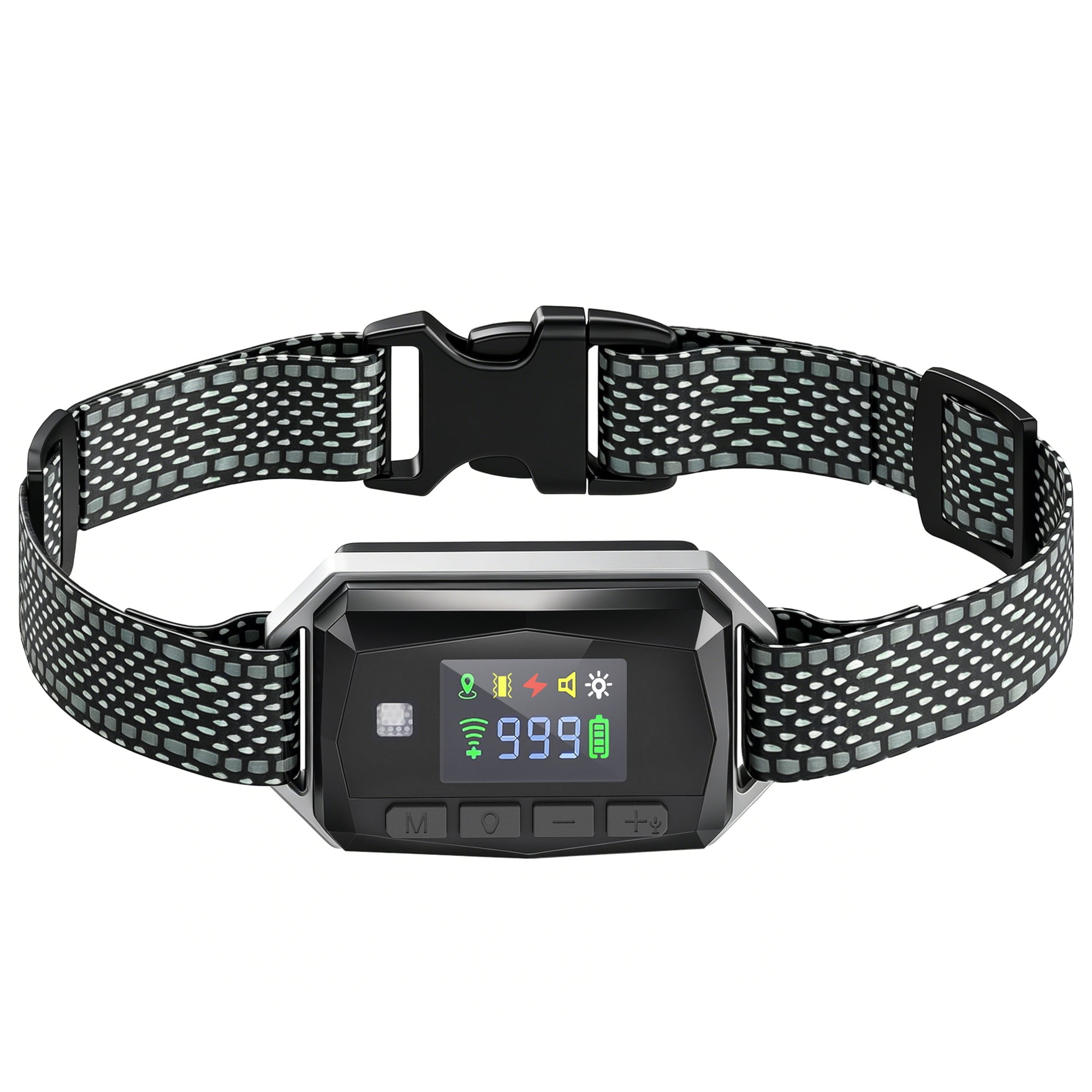 GPS Dog Training Collar IP67 Waterproof E Collar Remote Rechargeable Black