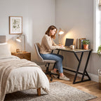 55 Inch Computer Desk, Industrial Writing Desk with Z-Shaped Metal Leg, Study Table for Home Office, Rustic Brown