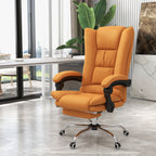 PU Leather Executive Massage Office Chair with 4 Vibration, Reclining w/ Adjustable Height, Swivel Wheels, Light Brown