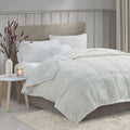 Reversible Smart Temperature Down Alternative Blanket with Plush to Microfiber, OEKO-TEX Certified, for Any Season, 90" L x 90" W x 0.25" H, Ivory