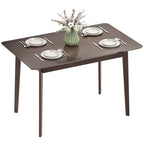 47.2" Rectangle Dining Table for 4, Mid-Century Modern Kitchen Table with Rubber Wood Frame for Dining Room, Mahogany