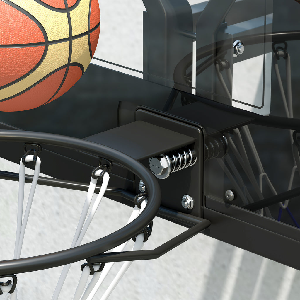 Wall Mounted Basketball Hoop, Basketball Goal Combo Kit with 43" Reinforced Shatter Resistant Backboard and All Weather Net for Indoor or Outdoor Use
