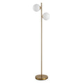 Floor Lamp w/ 2pcs Glass Lamp Shade Modern Portable Decorative Lamp, White