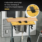 Work Bench Tool Stand with Adjustable Height and Angle, Carpenter Saw Table with 4 Clamps, Steel Frame, 220lbs Capacity