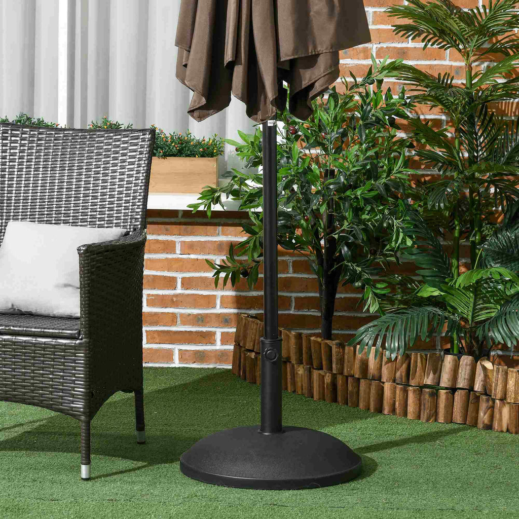 20" 55 lbs Round Cement Umbrella Base Stand Market Parasol Holder with Tightening Knob & Easy Setup, for Φ1.3", Φ1.5", Φ1.9" Pole, for Lawn, Deck, Backyard, Garden, Black