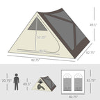 2-3 People Pop Up Camping Tent Waterproof Automatic Instant Tent Portable Cabana Beach Tent with Rainfly, Carry Bag, Windows and Doors, Outdoor Camping Hiking Indoor