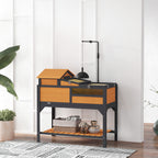 Tortoise Enclosure Tortoise House w/ Adjustable Lamp Holder, Storage Shelf, Removable Main House, Openable Lid, Yellow