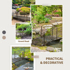 6' Metal Arch Backyard Garden Bridge, Safety Siderails, Arc Footbridge for Backyard Creek, Stream, Pond, Bronze
