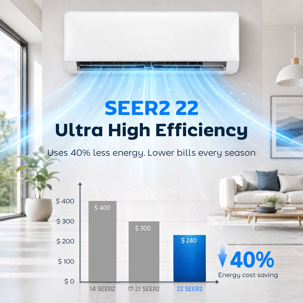 12000 BTU Mini Split Air Conditioner, 22 SEER2 115V WIFI Enabled Inverter AC Unit Cools up to 750 Sq.Ft
