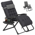 Padded Zero Gravity Chair, Folding Recliner Chair with Cup Holder Cushion, Black