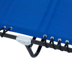 Foldable Chaise Lounge, 4-Position Reclining Back, Trifold Portable design and Breathable Mesh for Poolside,Camping, Hiking - Navy Blue