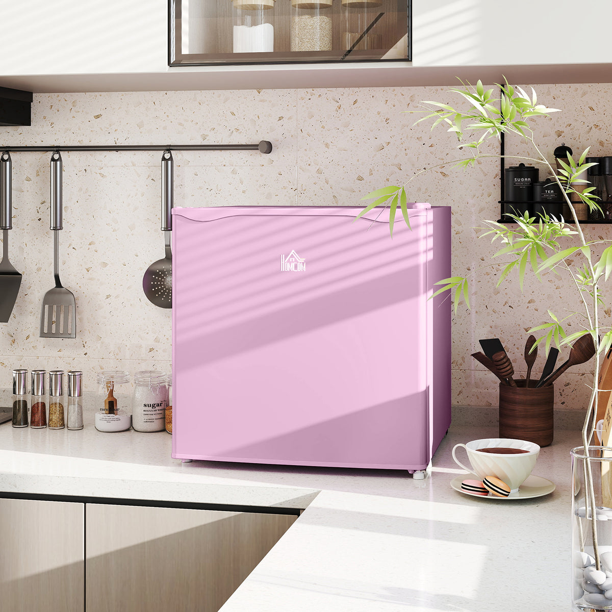 1.1 Cu.Ft Countertop Mini Freezer, Compact Upright Freezer with Removable Shelves, Pink