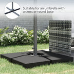 4 Pieces Cantilever Patio Umbrella Base, Outdoor Offset Umbrella Weights, 176 lbs Capacity Water or 264 lbs Capacity Sand Plates Set, Black