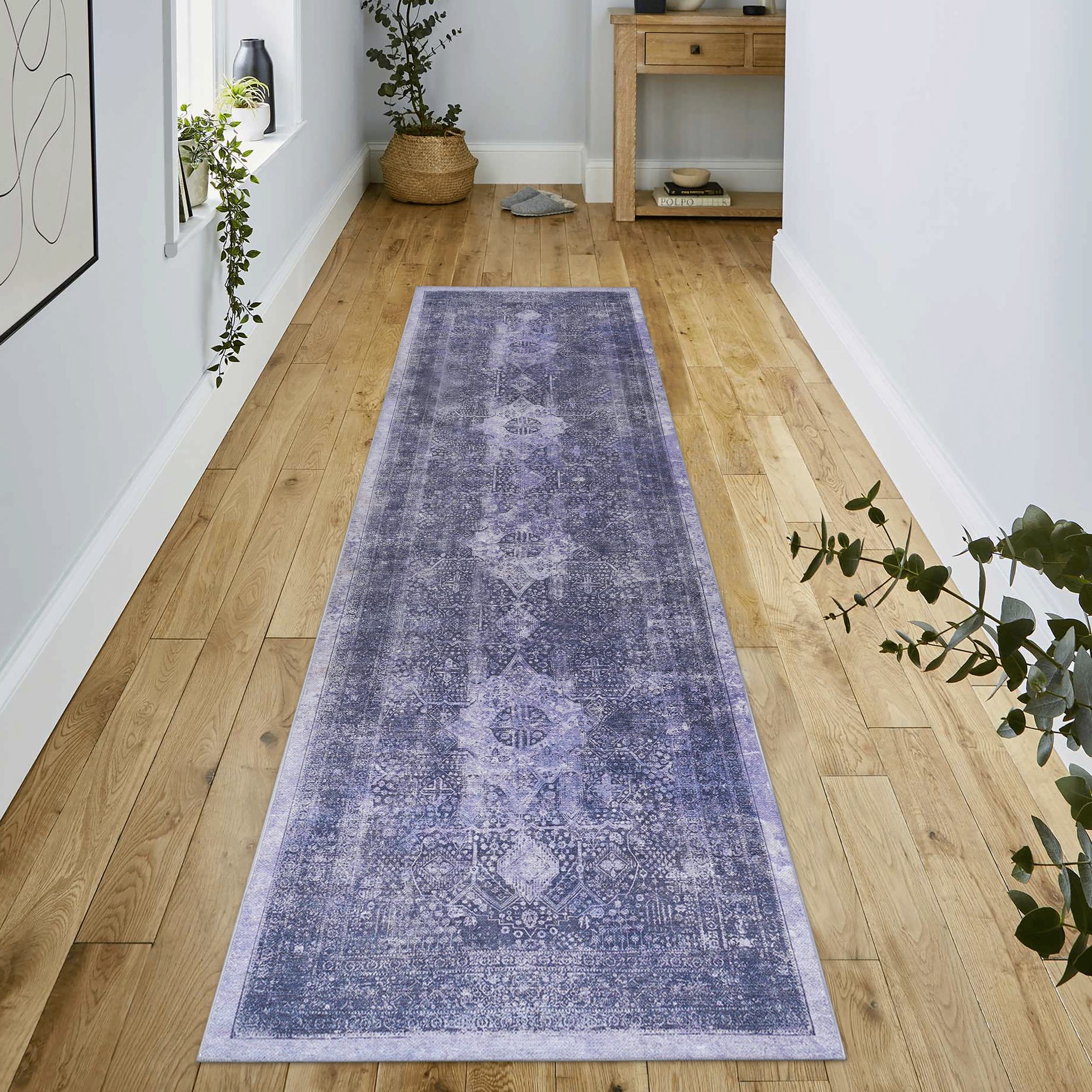 2x10 Low-Pile Non-Slip Non-Shedding Washable Area Rug, Kid and Pet Friendly, Foldable for Bedroom, Kitchen, Dining Room, Anthracite