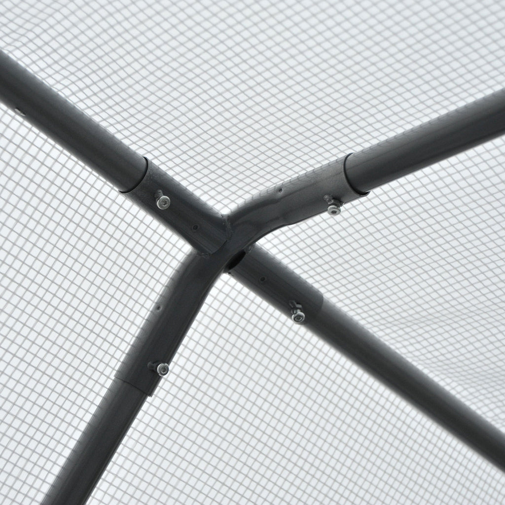 Outdoor Walk-In Tunnel Greenhouse with Roll-up Windows, Zippered Mesh Door, & Weather Cover, 8' x 6' x 7.4'