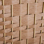 Room Divider 6 Panel, 6FT Tall Folding Privacy Screen, Freestanding Hand-Woven Partition for Room Separation with 360° Hinges, Paper Rope Diamond Weave, Natural