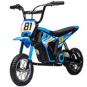 24V Kids Motorcycle, Electric Dirt Bike with 250W Motor, Up to 9.9 MPH, 12" Inflatable Tires and Rear Suspension, Blue