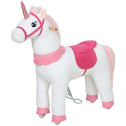 Ride on Unicorn Toy for Kids 4-7 Years, 37.8 Inch Plush Baby Rocking Horse with Wheels, No Battery Required, White