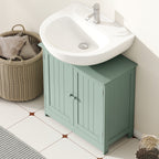 Bathroom Vanity Cabinet, Under Sink Bathroom Cabinet with 2 Doors and Adjustable Shelf, Dark Green