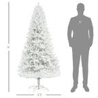 6ft Unlit Artificial White Christmas Tree, Holiday Decor with 1000 Branch Tips, Auto Open and Steel Base