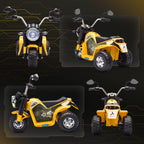 Electric Motorcycle for Kids, 6V Battery Powered Ride-On Dirt Bike 3-Wheels Motorbike with Horn Headlights Realistic Sounds Speed for 18 - 36 Months Yellow