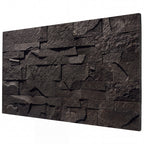 8-Pack 3D Faux Stone Wall Panels, Lightweight Polyurethane Panels for Interior and Exterior Accent Walls, Black