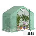 6' x 3' x 5' Portable Walk-in Greenhouse, PE Cover, Steel Frame Garden Hot House, Zipper Door, Top Vent for Flowers, Vegetables, Saplings, Tropical Plants, Green
