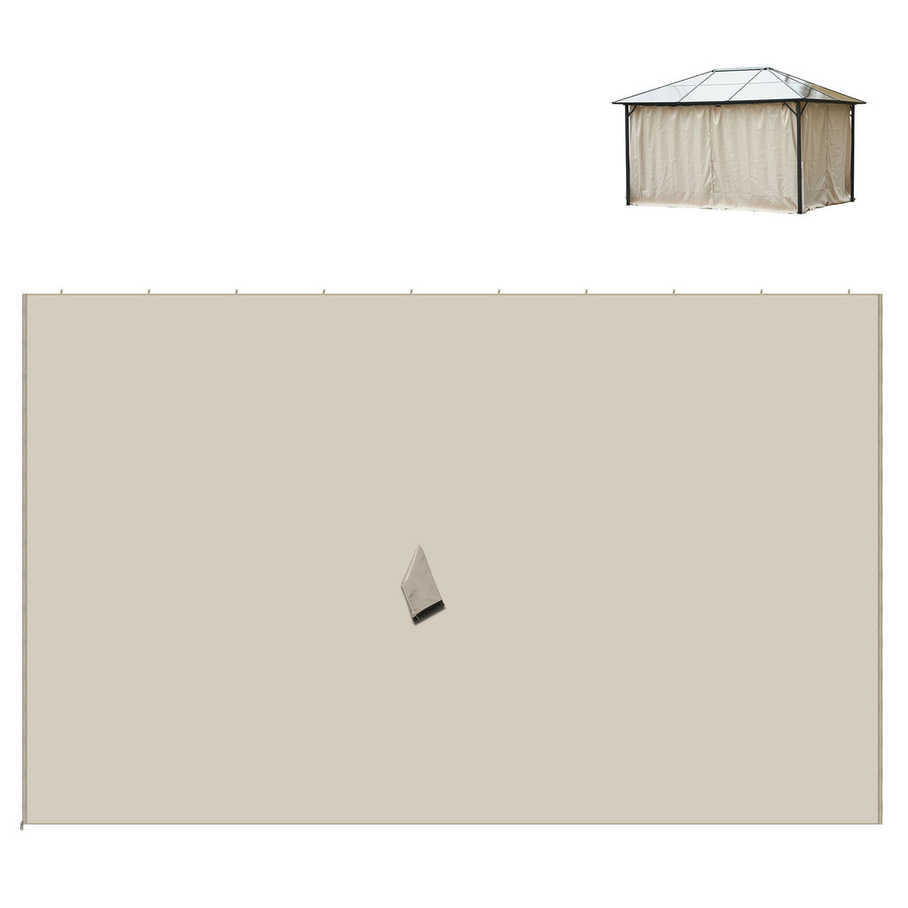 9.84' x 11.8' Gazebo Sidewall Set with Hooks/C-Rings, Beige