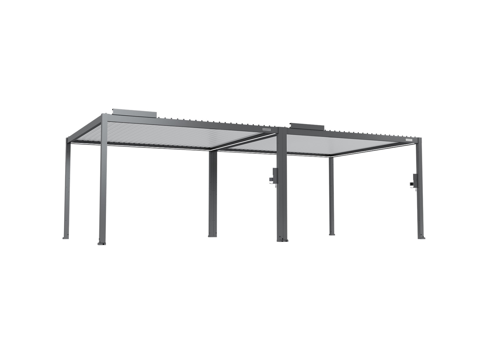 POWER+ Gen 2 Motorized Pergola 13'L x 26'W Gray with White Louvers 6063-T5 Aluminum, Motorized Louvers