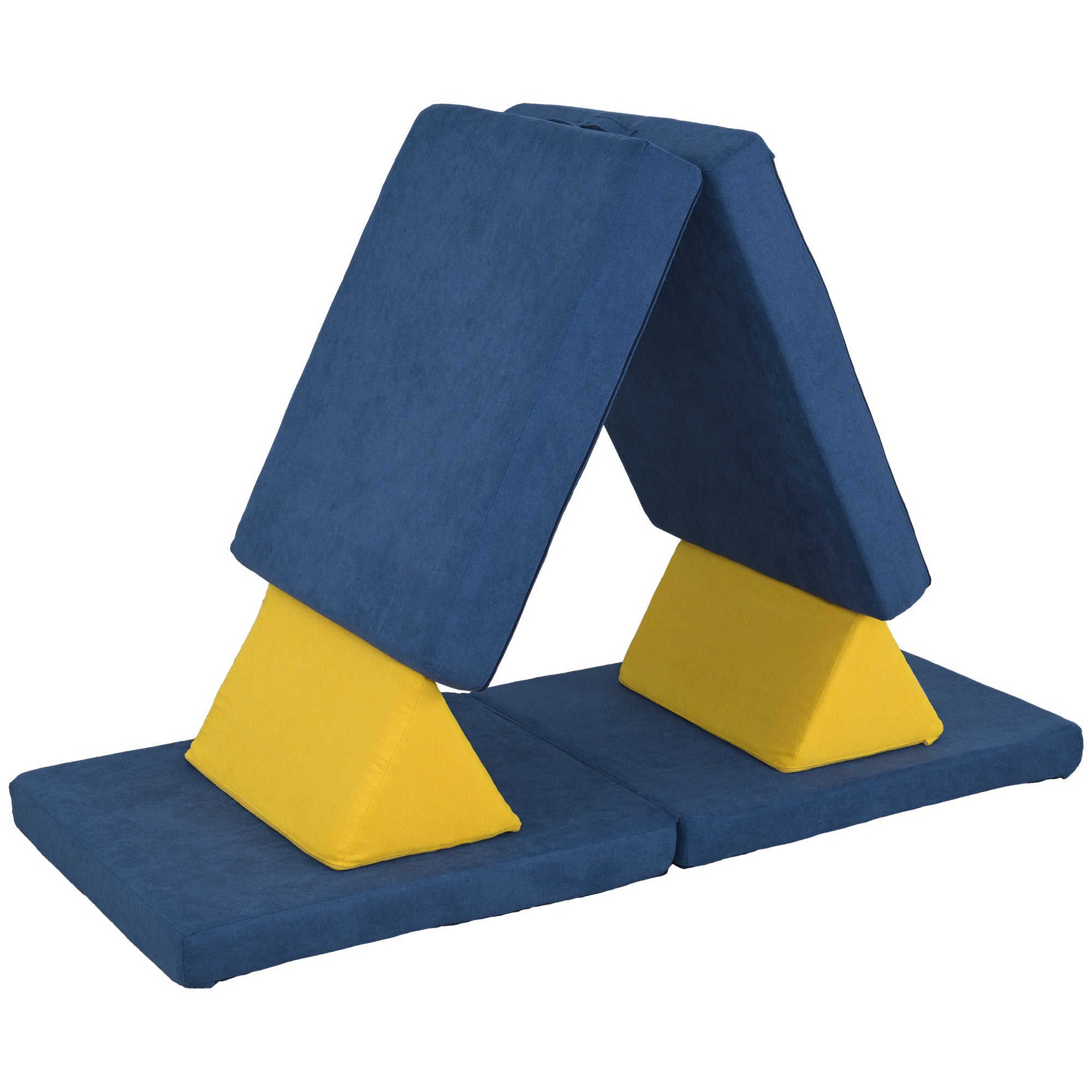 6 Pieces Foam Climbing Blocks for Toddlers with Washable Cover, Climb and Crawl, Blue