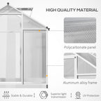 4' L x 6' W Walk-In Polycarbonate Greenhouse with Roof Vent,Greenhouse for Winter