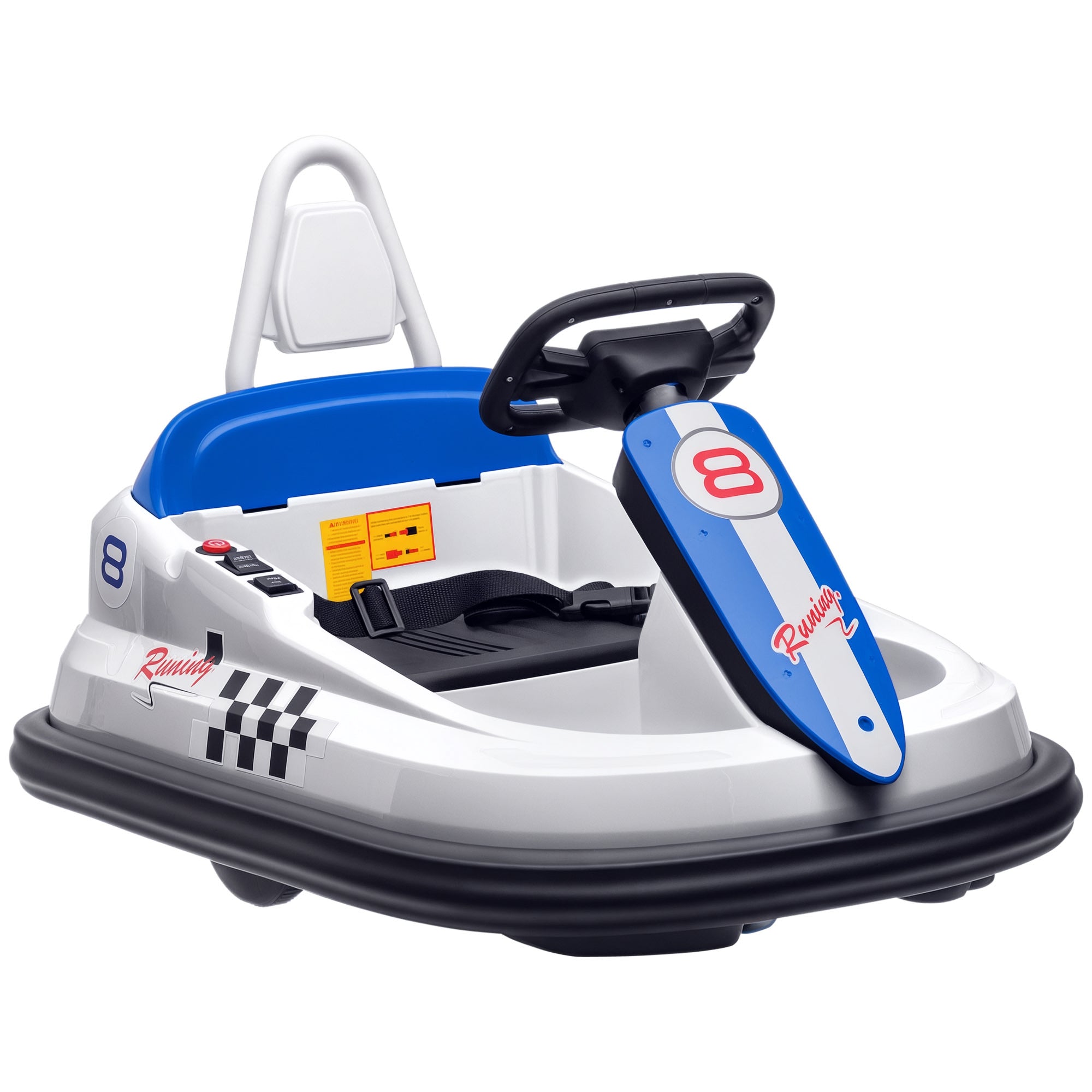Bumper Car for Kids, 360° Rotation 6V Electric Ride On Bumper, White