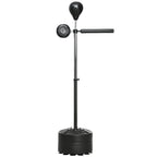 Free Standing Boxing Bag with Stand, Punching Speed Bag Reaction Bar Challenge with Suction Cups, 64-81in Adjustable Height for Teenagers and Adults, Black