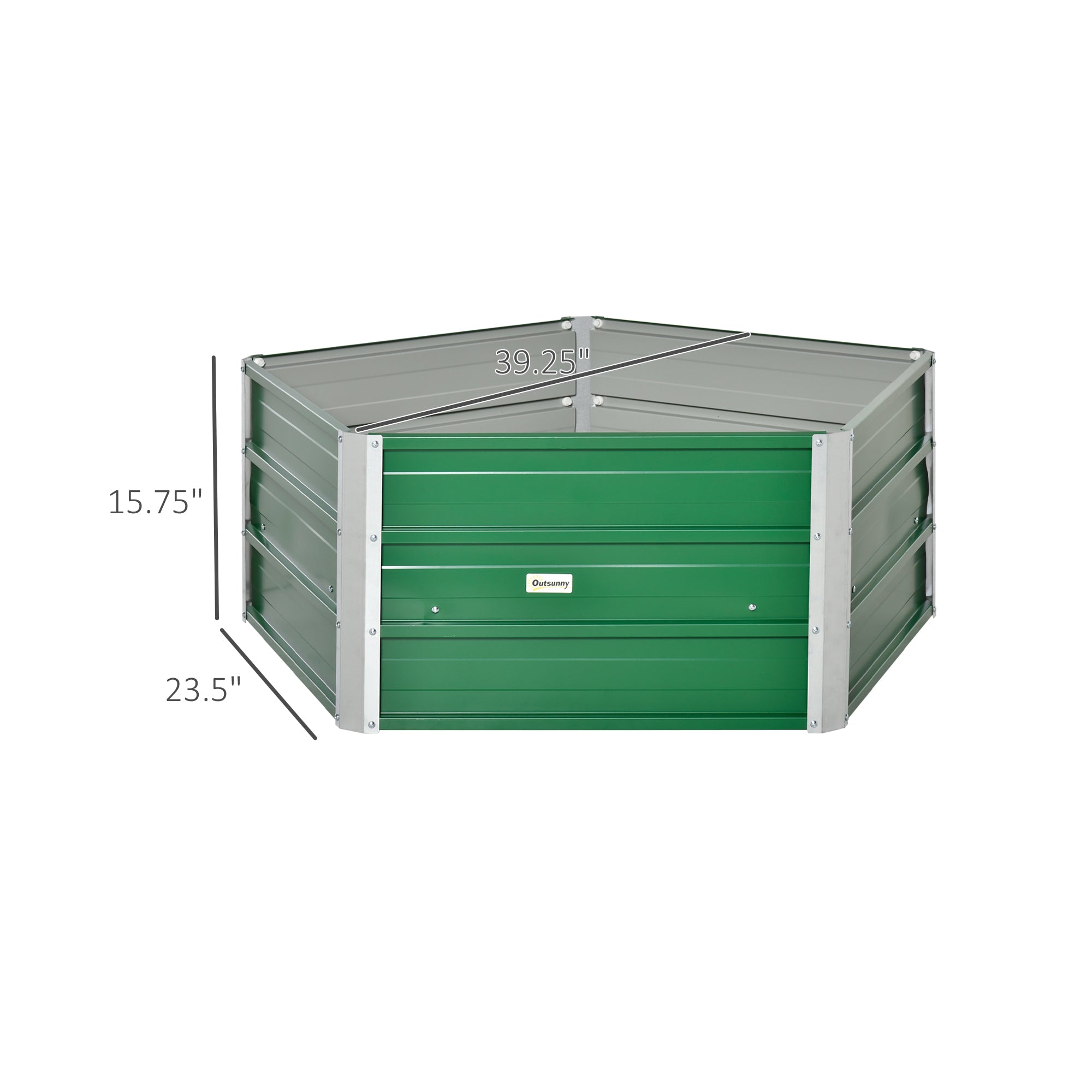 40'' Hexagon Raised Garden Bed, Outdoor Metal Planter Box with Gloves, for Backyard, Patio to Grow Vegetables, Herbs, and Flowers, Green