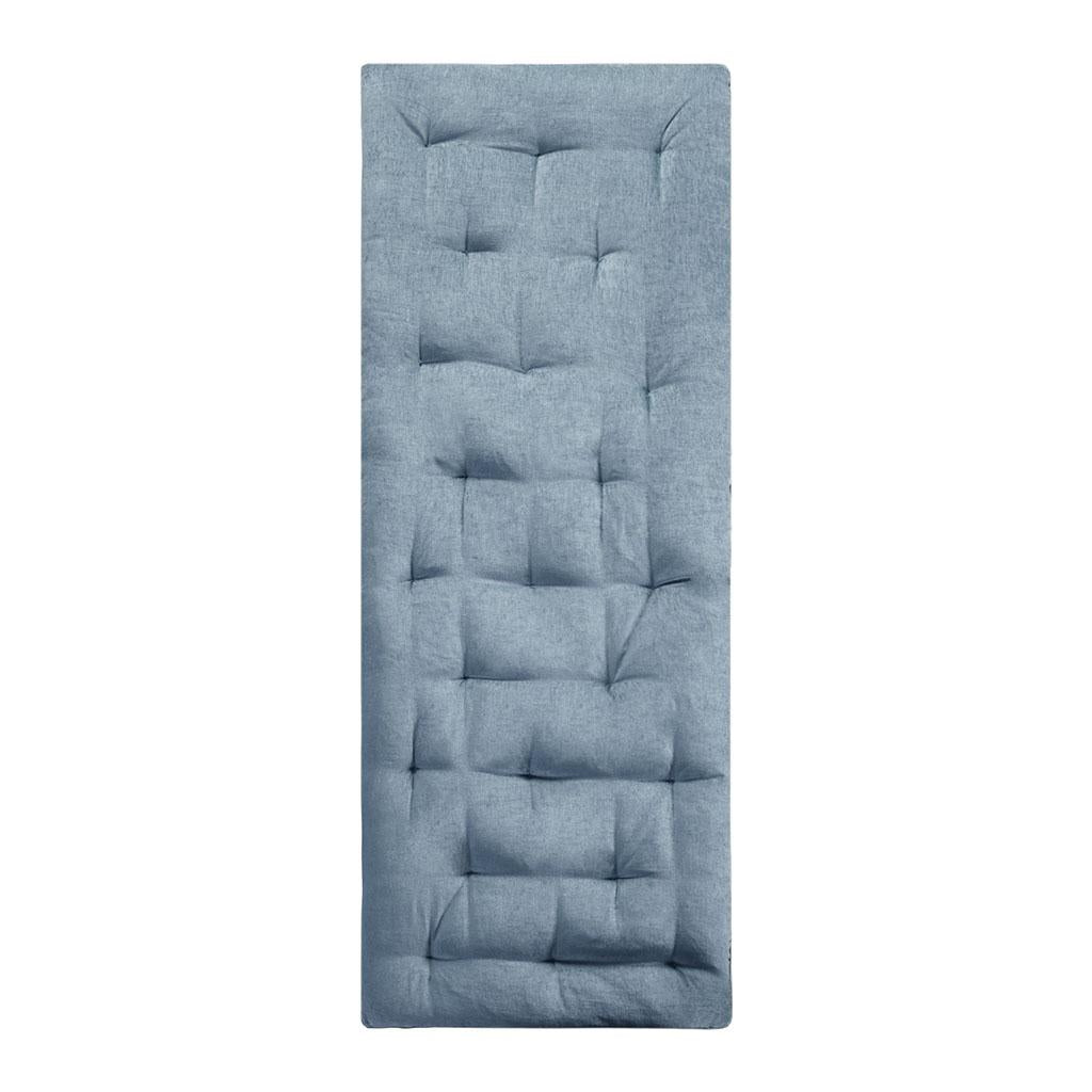 Poly Chenille Floor Pillow Cushion with Tufted Detailing, Self Travel Wrap, Lightweight Long Lounger for Relaxing, 74" L x 27" W x 3" H, Aqua