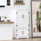 Accent Floor Storage Cabinet Kitchen Pantry with Adjustable Shelves and 2 Lower Doors, White