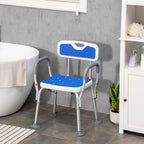 EVA Padded Shower Chair with Arms and Back, Bath Seat with Adjustable Height, Anti-slip Shower Bench for Seniors and Disabled, Tool-Free Assembly, 299lbs