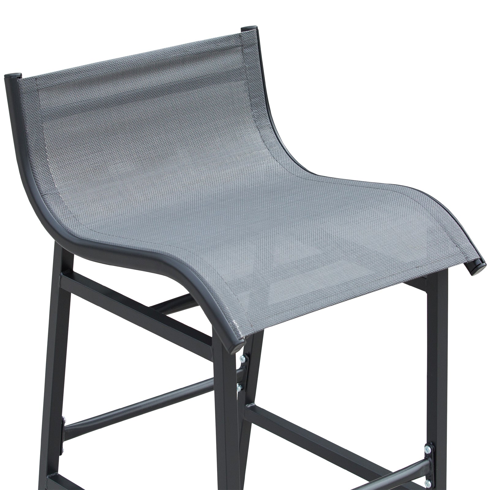 3 Piece Bar Height Outdoor Bistro Set for 2, Charcoal Gray