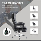 Massage Office Chair, 6 Points and Heat, Reclining Computer Chair with High Back, Adjustable Height and Footrest, Black