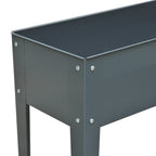 Metal Raised Garden Bed, Elevated Planter Box with Legs and Drain Holes, 39" x 12" x 32", Dark Gray