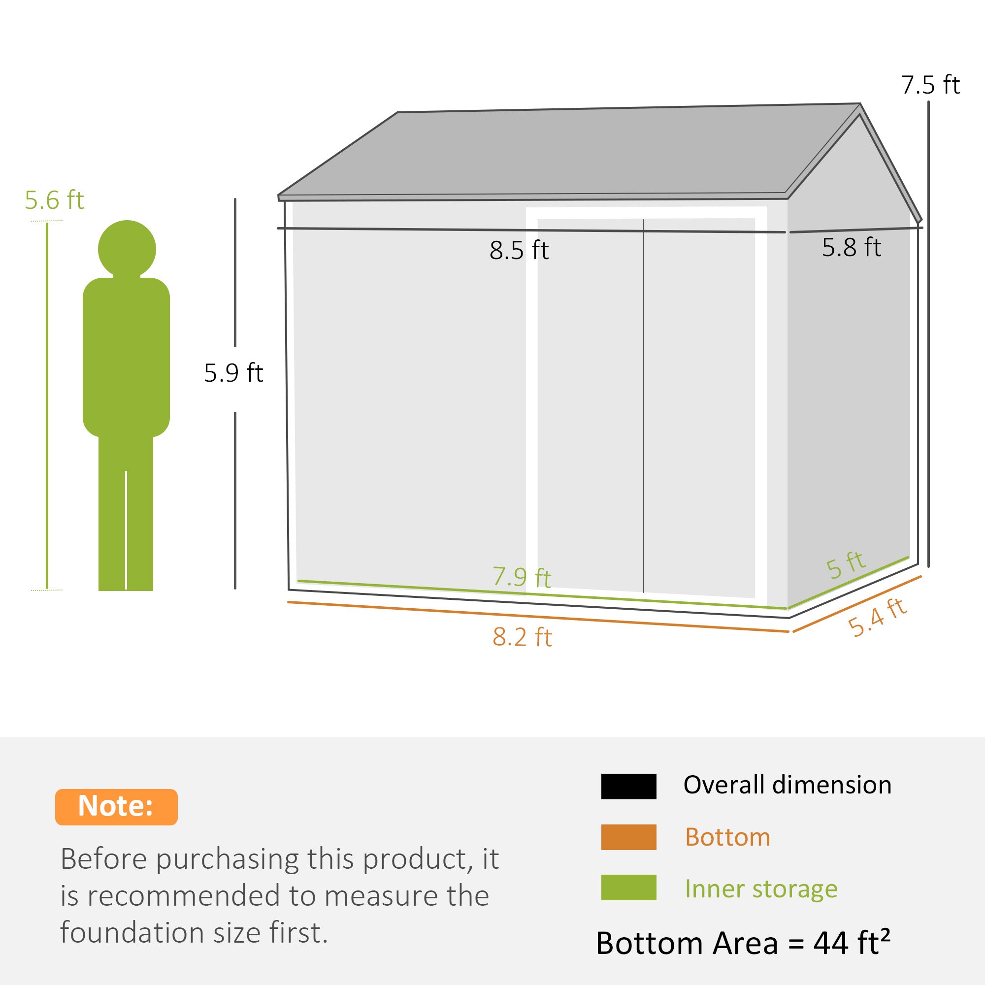8' x 6' Metal Garden Storage Shed, Extra Large Outdoor Tool Storage House w/ Doors, Window and Air Vents, Brown