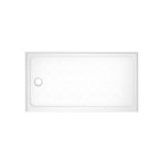 32" x 60" Acrylic Shower Base with Rigid No-Flex Construction, 3-Wall Alcove Shower Pan with Left Drain, 60" L x 32" W x 3" H, Gloss White