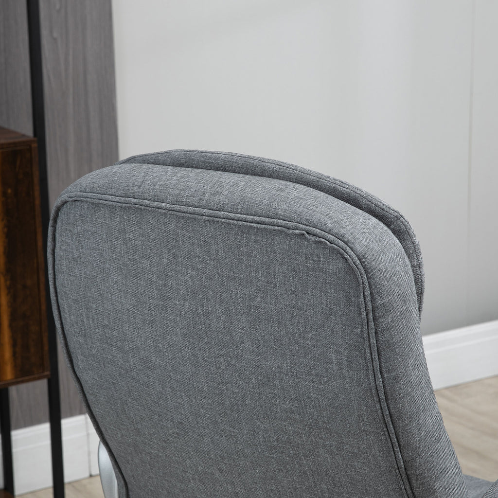 High Back Home Office Chair Executive Computer Chair with Adjustable Height, Upholstered Thick Padding Headrest and Armrest - Grey