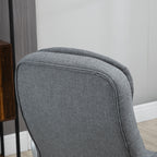 High Back Home Office Chair Executive Computer Chair with Adjustable Height, Upholstered Thick Padding Headrest and Armrest - Grey