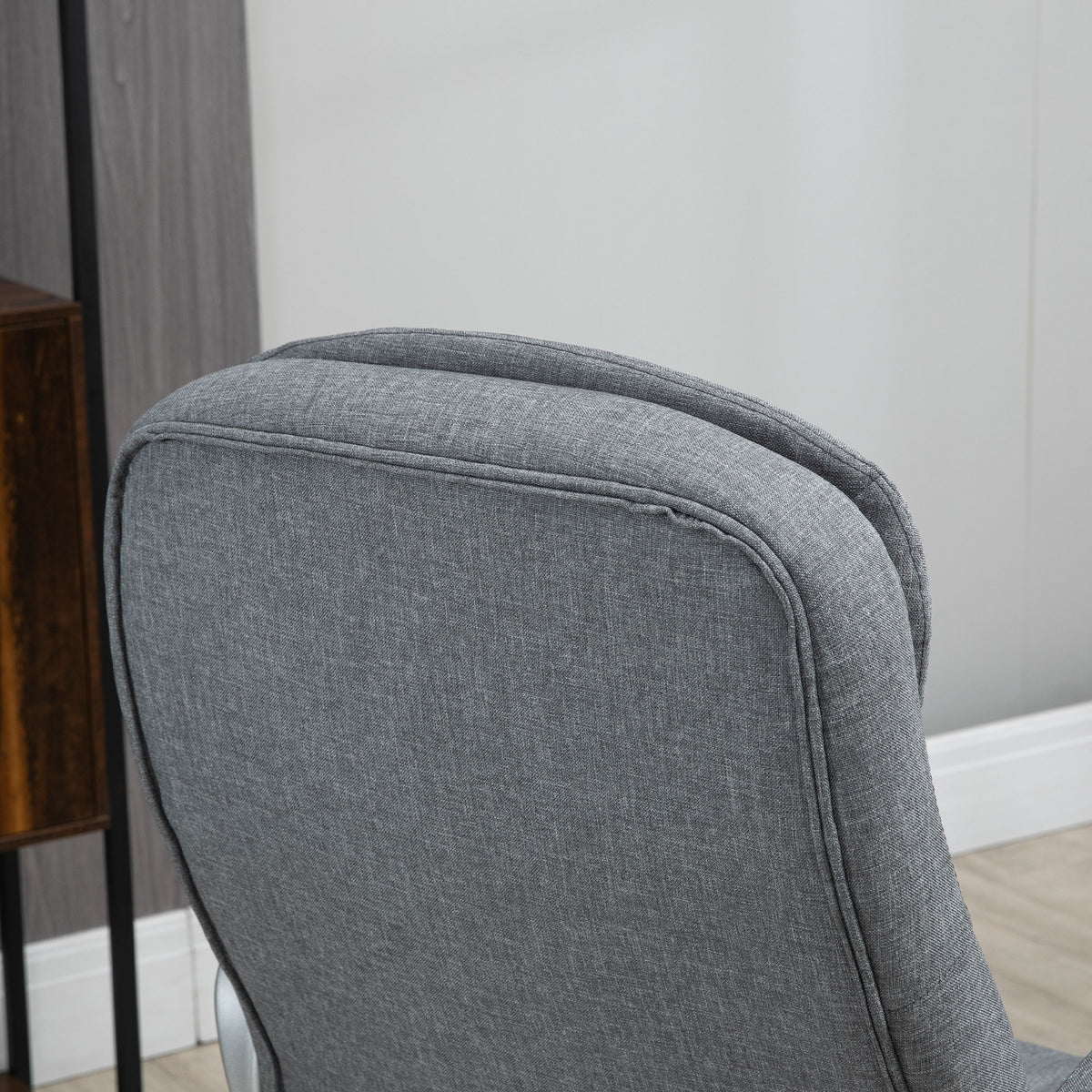 High Back Home Office Chair Executive Computer Chair with Adjustable Height, Upholstered Thick Padding Headrest and Armrest - Grey