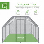9.2' x 18.7' x 6.4' Large Chicken Coop Metal Chicken Run with Waterproof and Anti-UV Cover, Flat Shaped Walk in Fence Cage Hen House for Outdoor and Yard Farm Use, 1" Tube Diameter