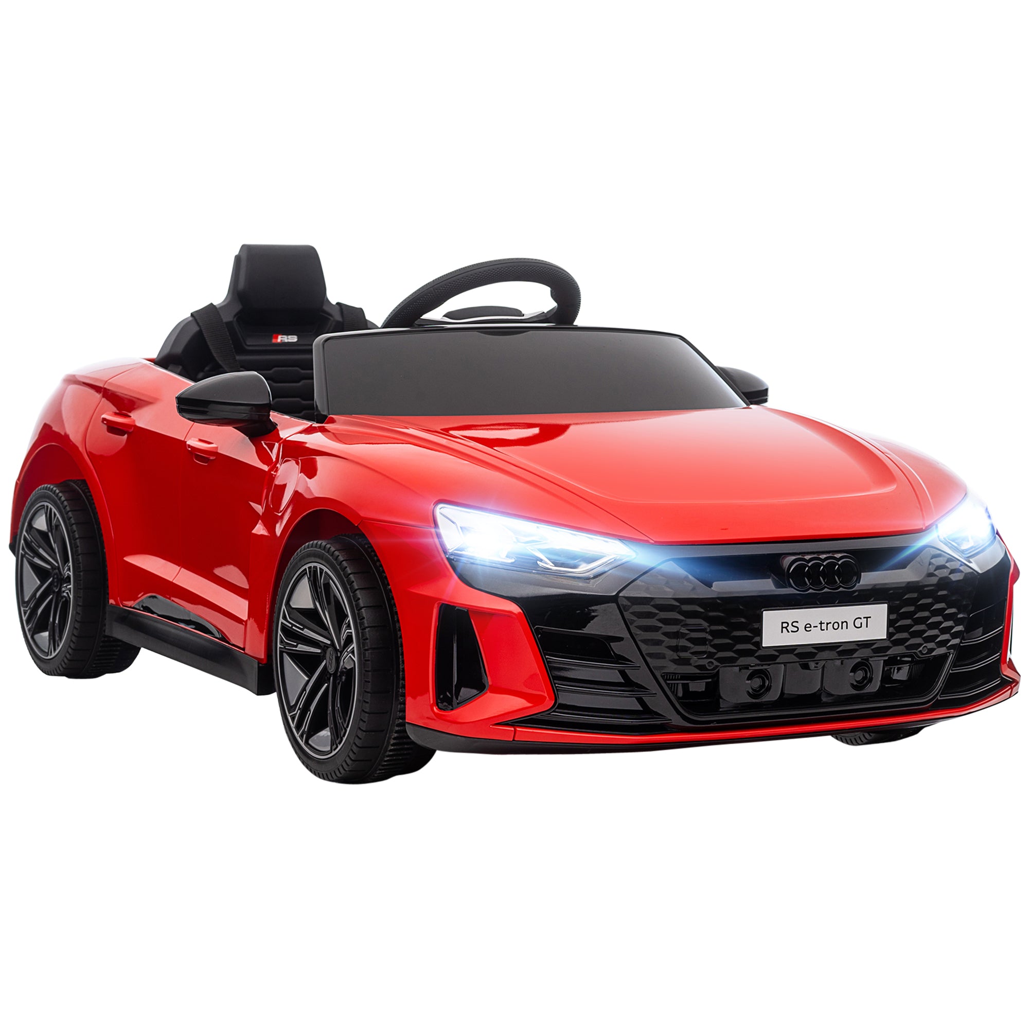 Licensed RS e-tron GT 12V Ride On Car Truck for Kids, Electric Car Ride On Vehicle w/Parent Remote Control, Music, Lights, for Toddlers, Red