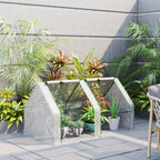 Portable Mini Greenhouse, Outdoor Garden with Large Zipper Doors and Water/UV PE Cover, 5.9' x 3' x 3', White