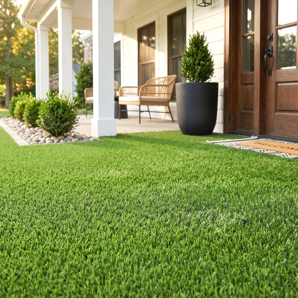 10' x 3' Artificial Grass Turf, Easy-Clean Indoor Outdoor Rug with Drainage Holes, Cut-to-Fit Fake Grass Turf Mat, 1.2" Thick Dogs Pet Synthetic Lawn Carpet for Landscape Backyard Patio