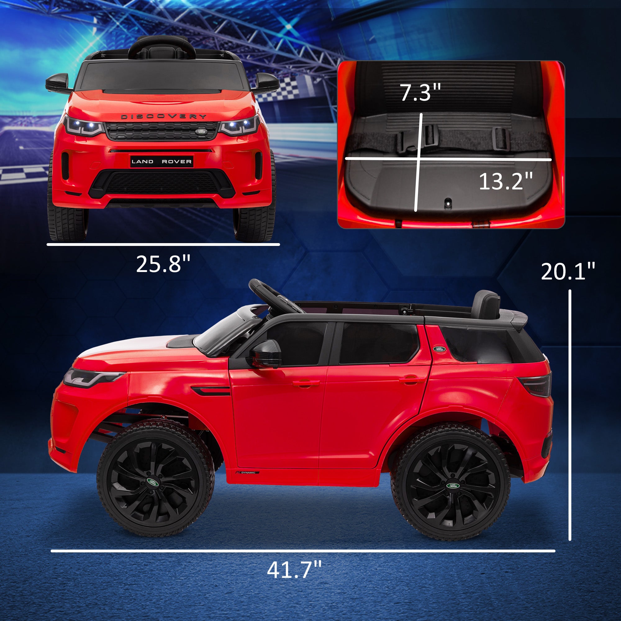 Discovery Sport Licensed 12V Kids Ride on Car with Remote Control Soft Start, LED Lights, Red